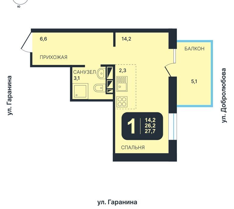 квартира г Новосибирск р-н Октябрьский Золотая Нива ул Гаранина ЖК Никольский Парк фото 1