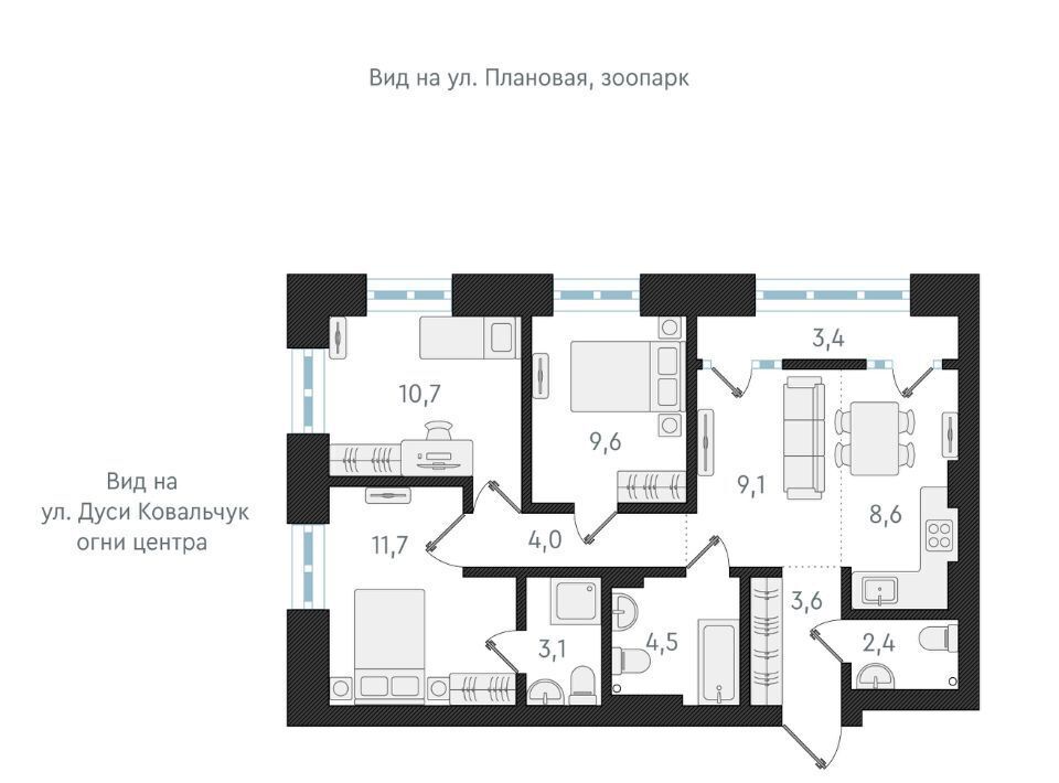 квартира г Новосибирск Заельцовская ЖК «Русское солнце» фото 1