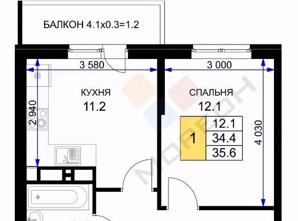 квартира г Краснодар р-н Прикубанский ул им. Героя Ростовского 8к/4 фото 17