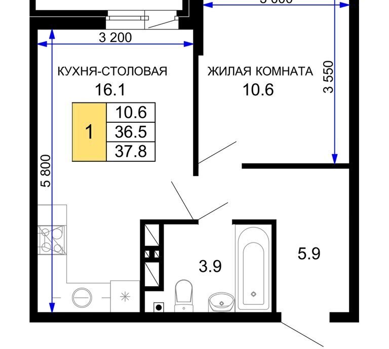 квартира г Краснодар р-н Прикубанский ЖК «Дыхание» фото 1