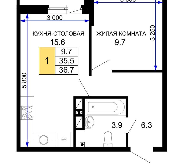 квартира г Краснодар р-н Прикубанский ЖК «Дыхание» фото 1