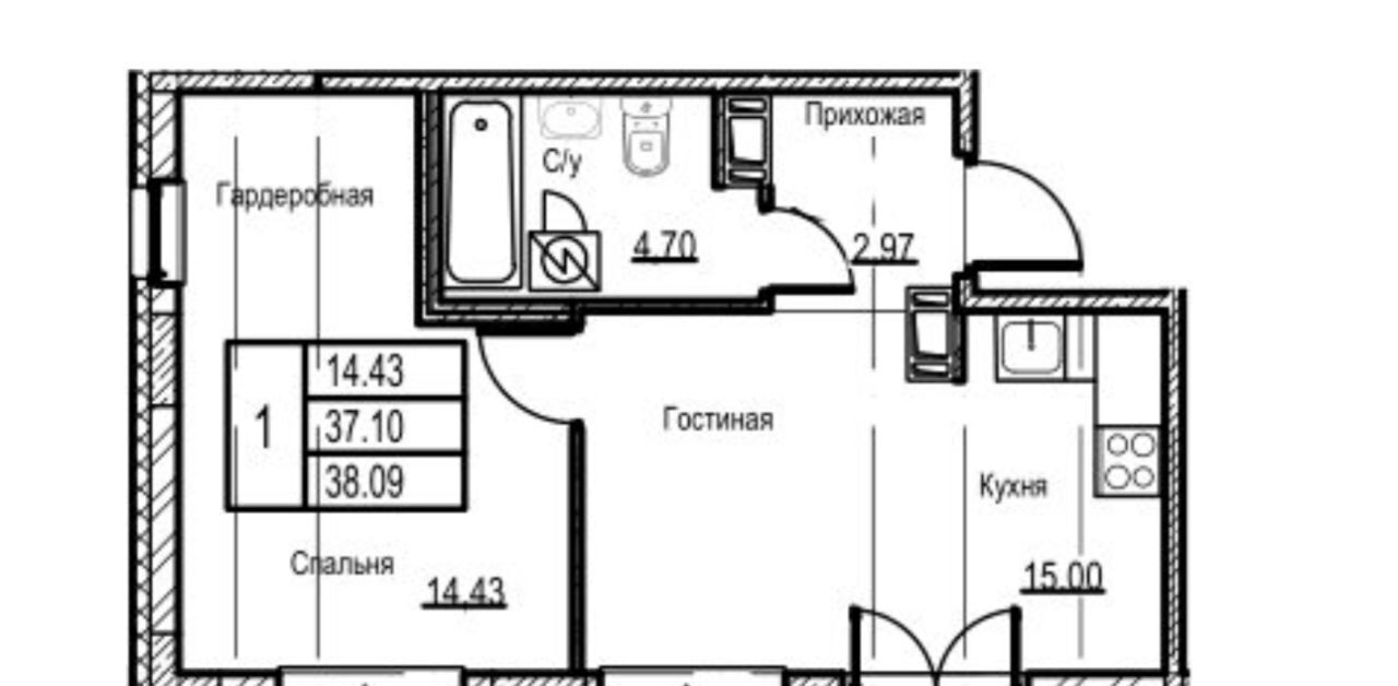 квартира р-н Всеволожский г Кудрово ул Солнечная 2 Улица Дыбенко, Заневское городское поселение фото 1