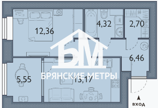 квартира р-н Брянский п Мичуринский микрорайон Мегаполис-Парк, 22 к 1 фото 2