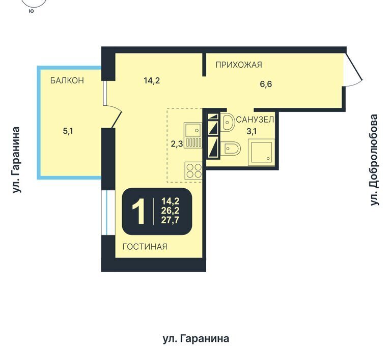 квартира г Новосибирск р-н Октябрьский Золотая Нива ул Гаранина фото 1