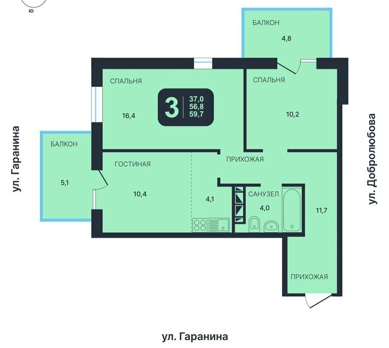 квартира г Новосибирск р-н Октябрьский Золотая Нива ул Гаранина фото 1