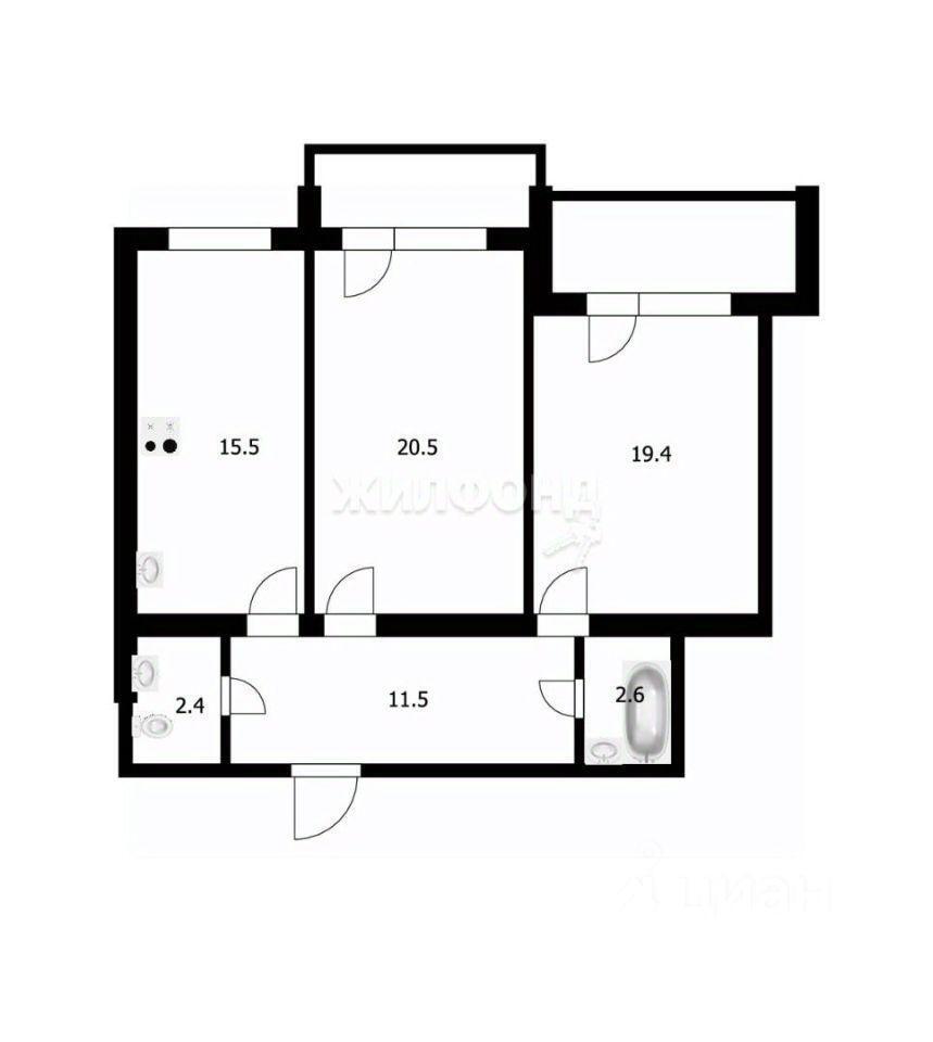 квартира г Новосибирск р-н Центральный ул Орджоникидзе 30 фото 22