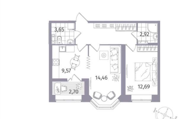 квартира г Санкт-Петербург ул Малая Бухарестская 12 Дунайская фото 2