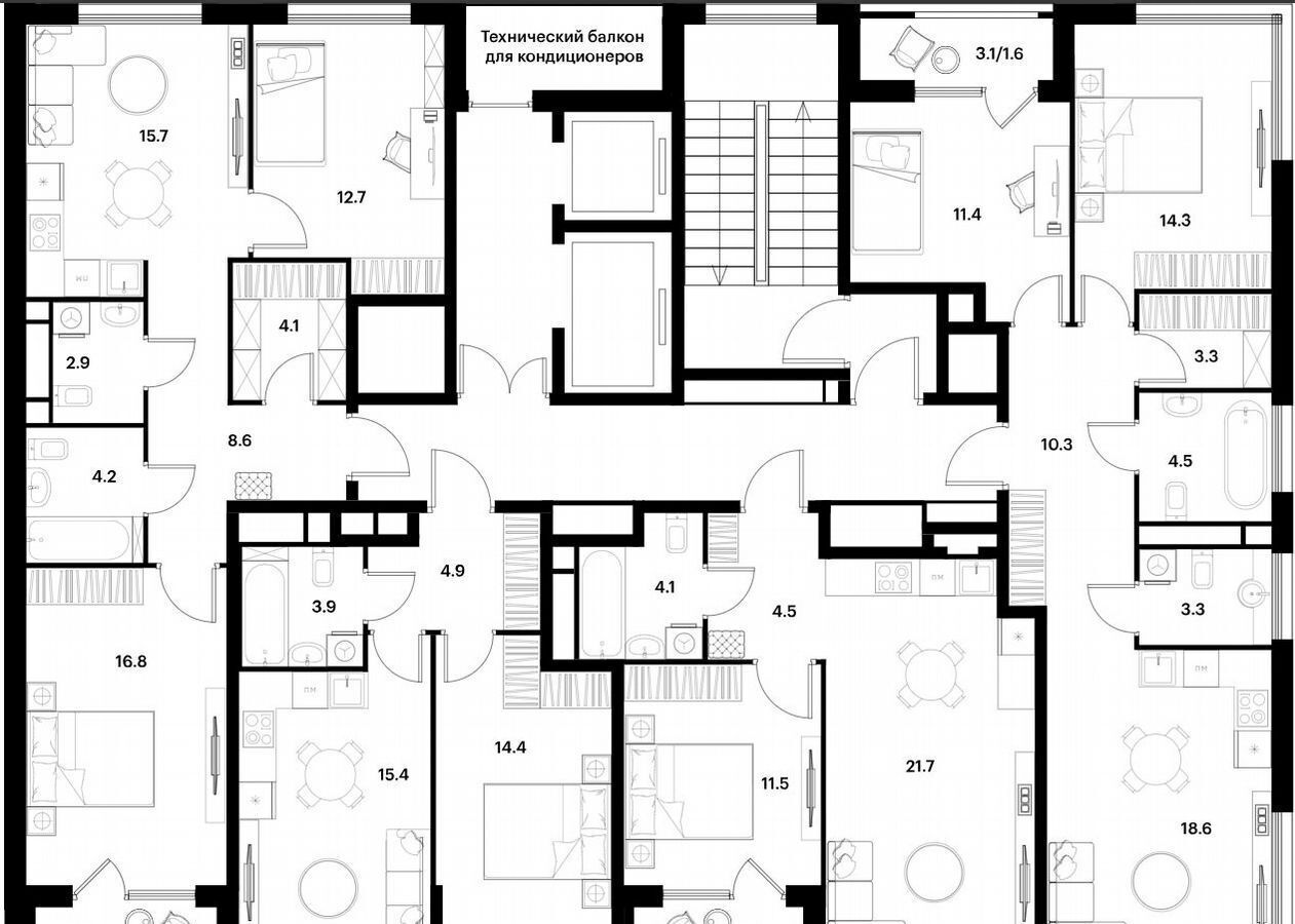 квартира г Москва метро Спартак ул Летняя жилой район ÁLIA стр. 10-F, корп. 2 фото 2