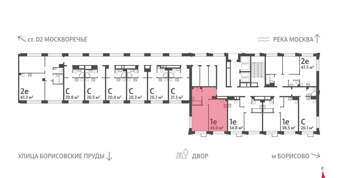 квартира г Москва метро Москворечье ул Борисовские Пруды 1 ЖК «WAVE» муниципальный округ Москворечье-Сабурово фото 2