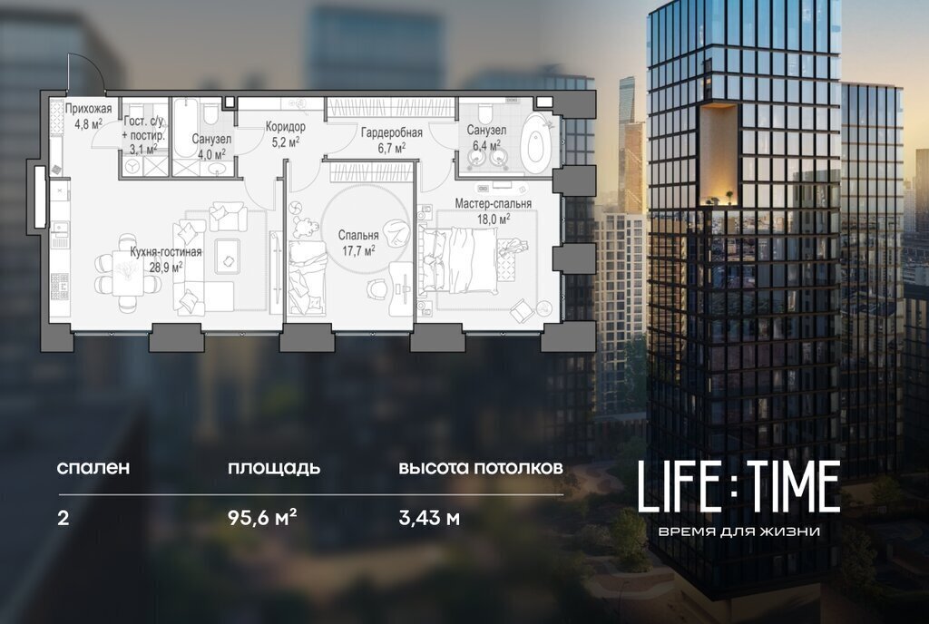 квартира г Москва метро Улица 1905 года Квартал LIFE TIME жилой комплекс Лайф Тайм фото 1