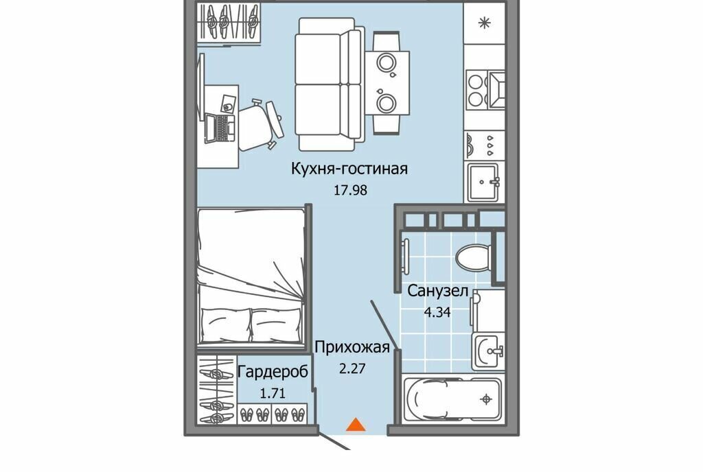 квартира г Ульяновск р-н Засвияжский жилой комплекс Город Новаторов, 2 фото 1