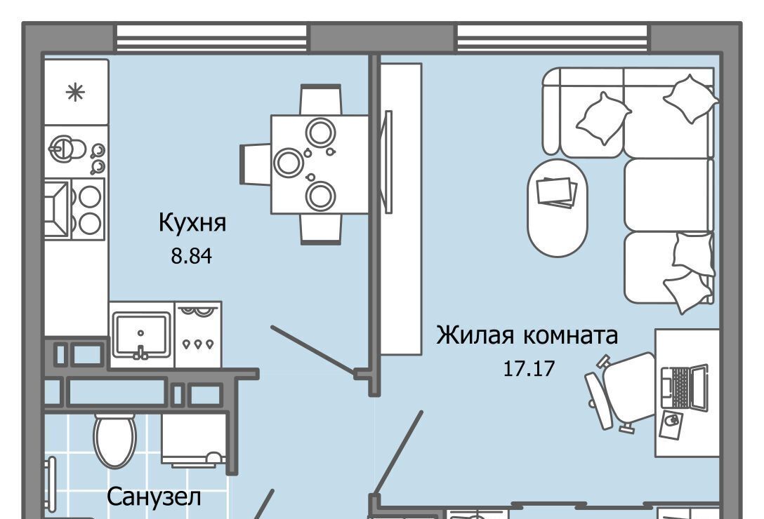 квартира г Ульяновск р-н Засвияжский Город Новаторов жилой комплекс, 2 фото 1