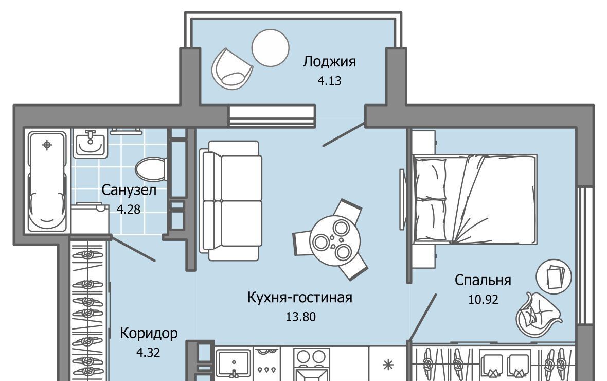 квартира г Ульяновск р-н Засвияжский Город Новаторов жилой комплекс, 2 фото 1