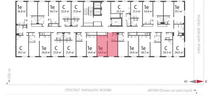 квартира г Санкт-Петербург метро Автово р-н Красносельский муниципальный округ Юго-Запад, жилой комплекс Морская миля фото 2