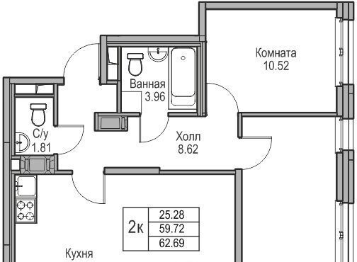 квартира г Санкт-Петербург ул Ивинская 1к/3 Беговая фото 1