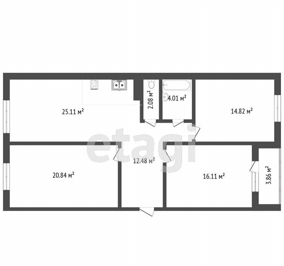 квартира г Тюмень р-н Калининский ул Ставропольская 97к/4 фото 11