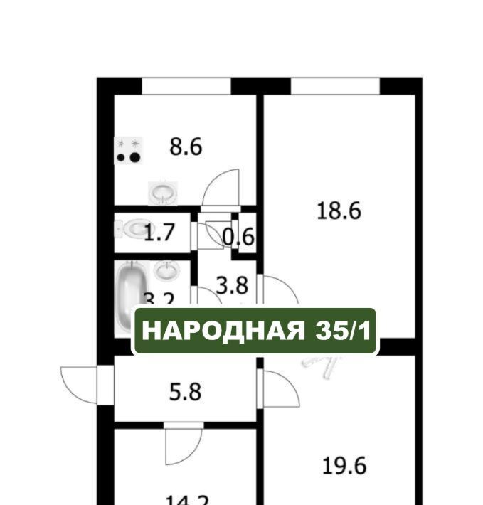 комната г Новосибирск р-н Калининский Заельцовская ул Народная 35/1 фото 6