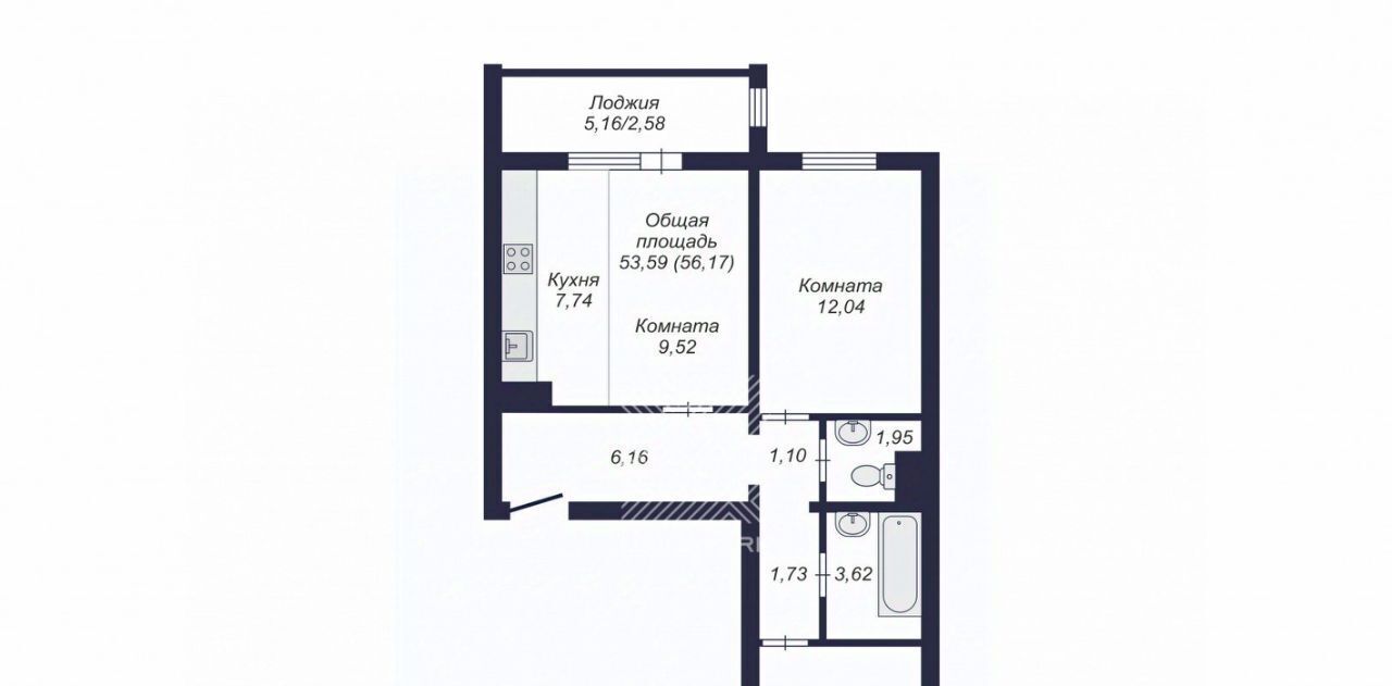 квартира г Челябинск р-н Курчатовский 57-й микрорайон фото 15