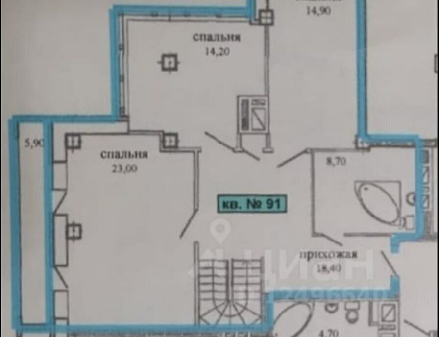 квартира г Ростов-на-Дону р-н Ворошиловский Северный б-р Комарова 16 фото 15