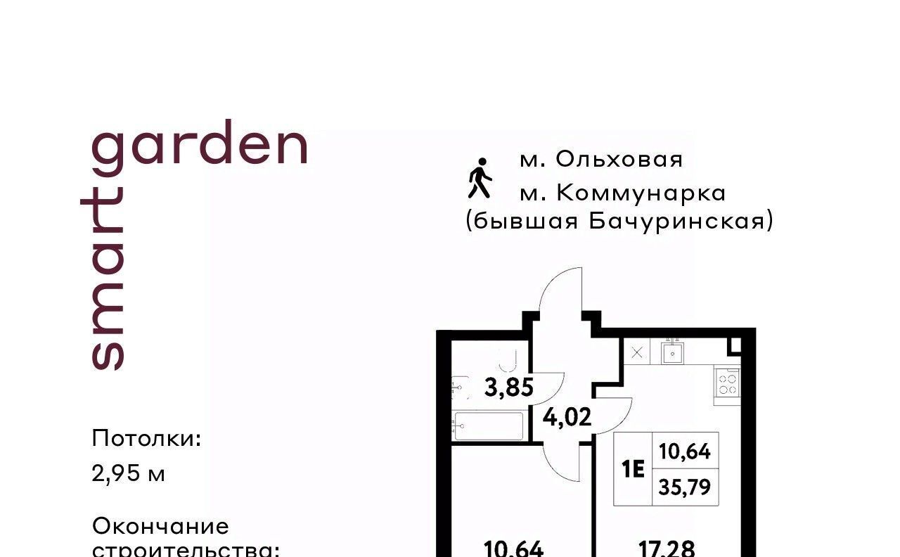 квартира г Москва п Сосенское п Газопровод метро Коммунарка Смарт Гарден жилой комплекс, 1 фото 1