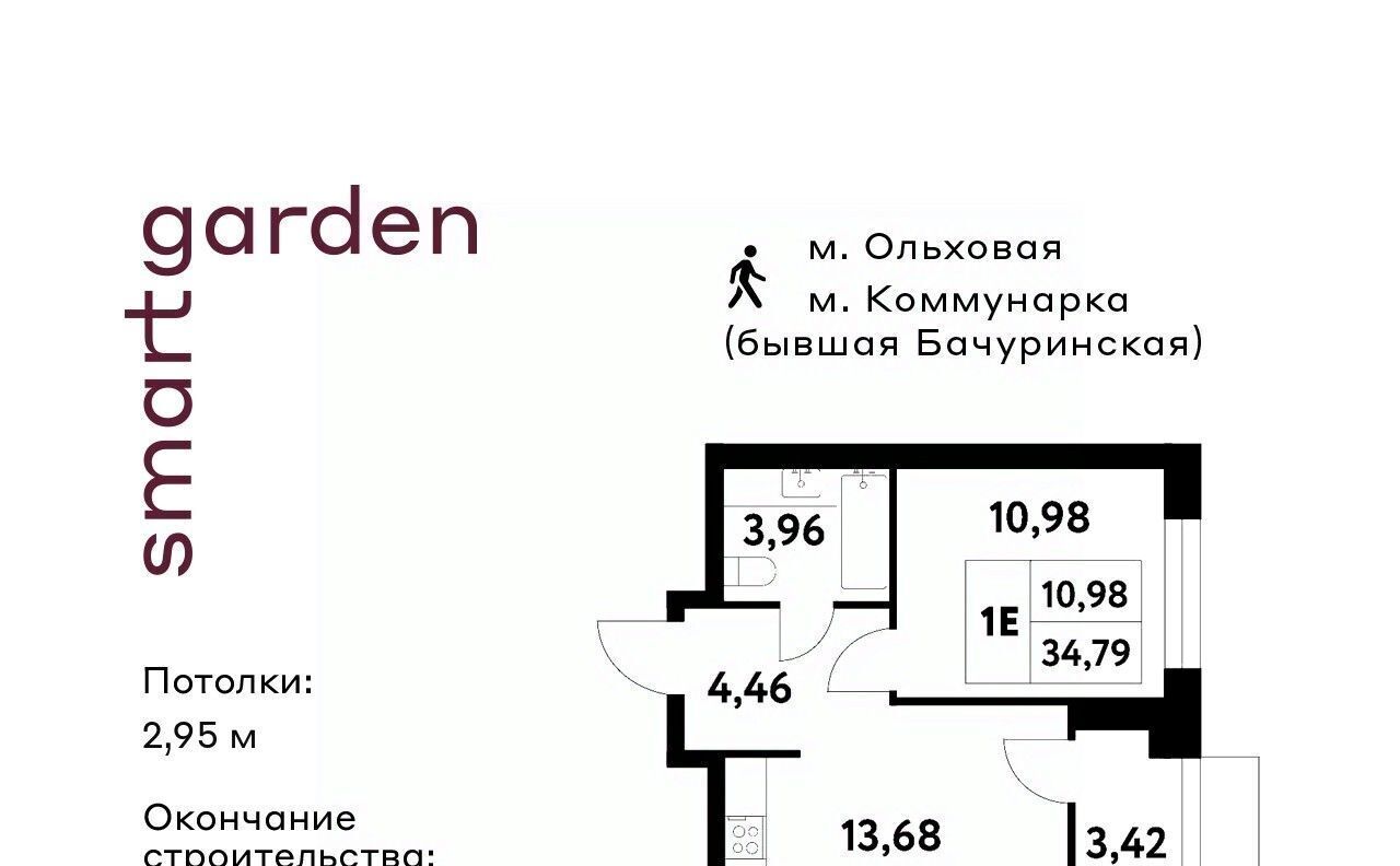 квартира г Москва п Сосенское п Газопровод метро Коммунарка Смарт Гарден жилой комплекс, 1 фото 1