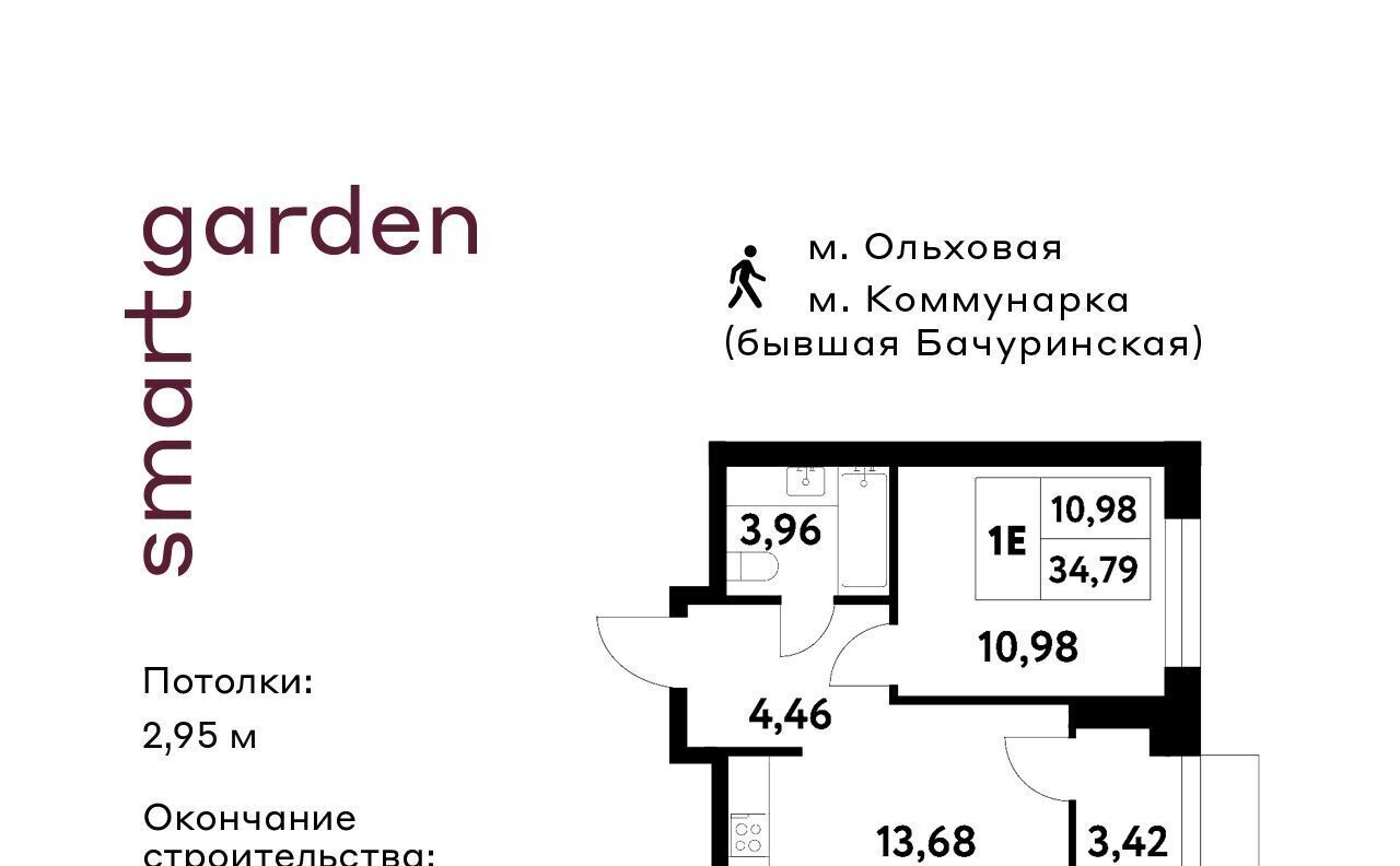 квартира г Москва п Сосенское п Газопровод метро Коммунарка Смарт Гарден жилой комплекс, 1 фото 1