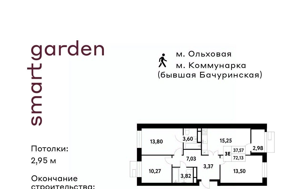 квартира г Москва п Сосенское п Газопровод метро Коммунарка Смарт Гарден жилой комплекс, 1 фото 1