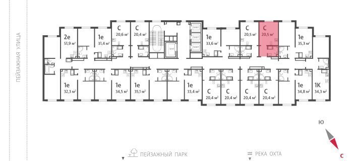 квартира г Санкт-Петербург метро Девяткино ул Пейзажная ЖК «Цветной город» Ленинградская область фото 2