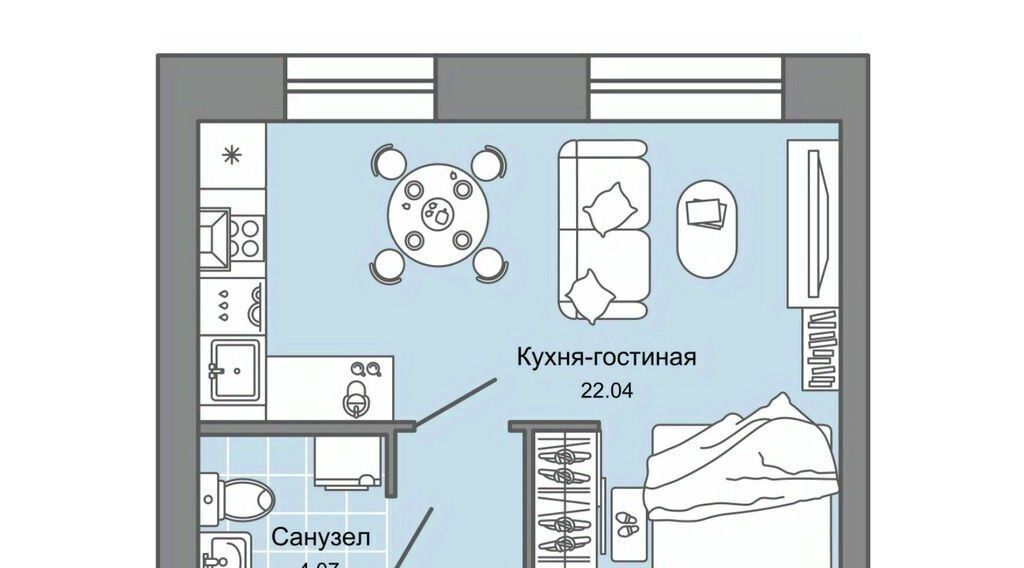 квартира г Ульяновск р-н Засвияжский ЖК «Город новаторов» Город Новаторов жилой комплекс, 1 фото 1