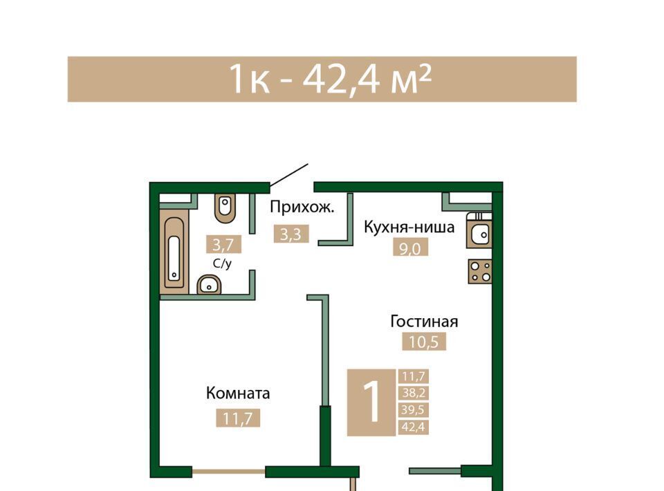 квартира р-н Симферопольский пгт Молодежное фото 1