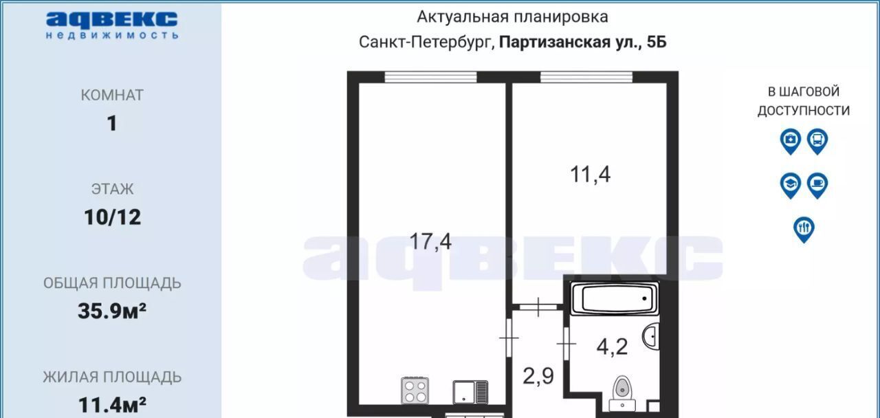 квартира г Санкт-Петербург метро Новочеркасская ЖК «ЛСР. Большая Охта» фото 2