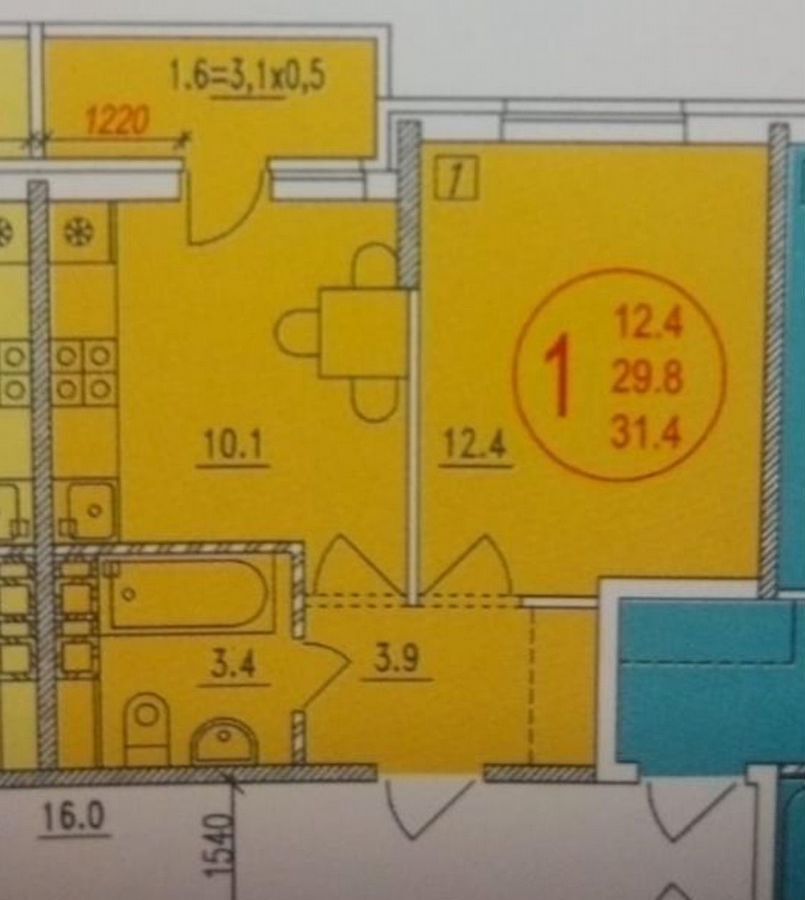 квартира г Краснодар р-н Прикубанский ул Западный Обход 42/3к 3 ЖК «Спортивная Деревня» фото 9