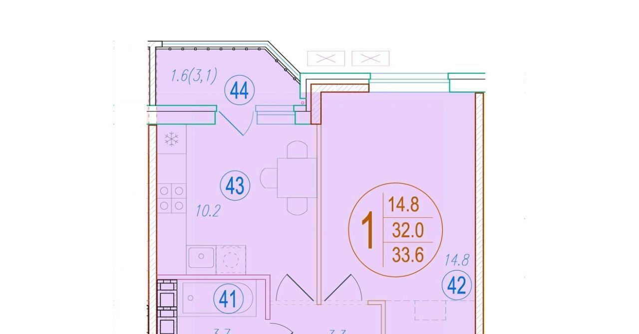 квартира г Краснодар р-н Прикубанский ул им. генерала Корнилова 12к/1 фото 1