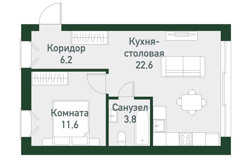 квартира р-н Сосновский п Пригородный ул Ласковая 10 фото 1