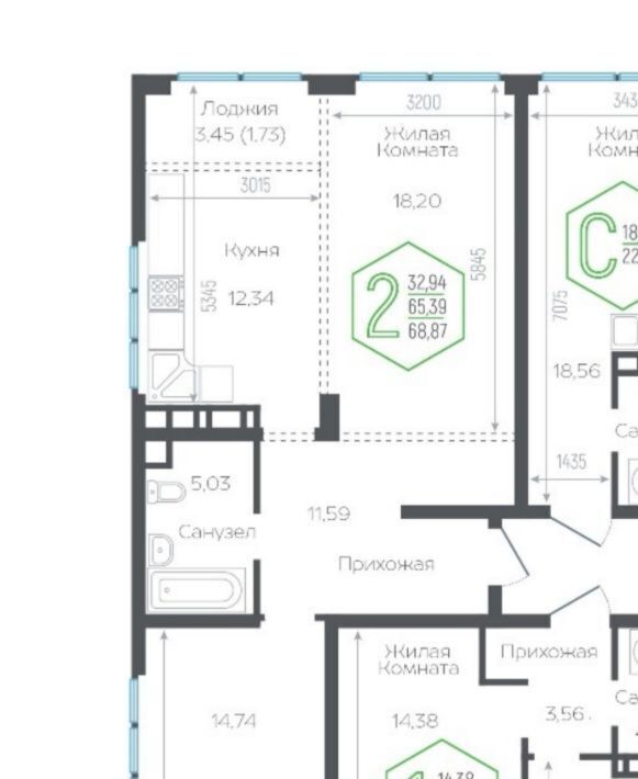 квартира г Краснодар р-н Центральный ул Обрывная 132/1к 1 фото 2