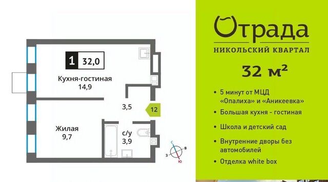 мкр Опалиха Никольский Квартал Отрада жилой комплекс, к 10, Аникеевка фото