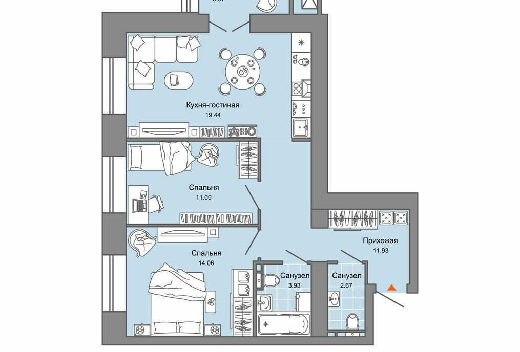 квартира г Киров ул Дмитрия Козулева 2к/5 фото 1