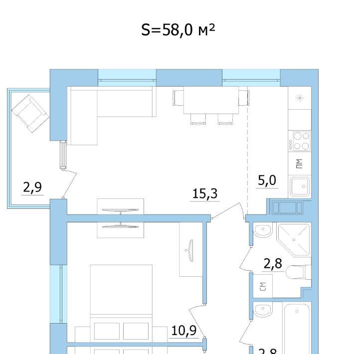 квартира г Петрозаводск Старая Кукковка Старая Кукковка-3 ЖК «Карельский» фото 1