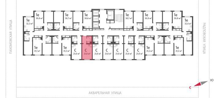 квартира г Санкт-Петербург метро Академическая ул Пахомовская 12к/2 ЖК «Ручьи» округ Полюстрово фото 2