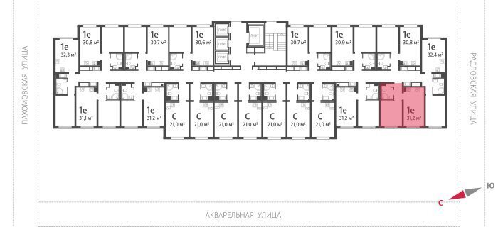 квартира г Санкт-Петербург метро Академическая ул Пахомовская 12к/2 ЖК «Ручьи» округ Полюстрово фото 2