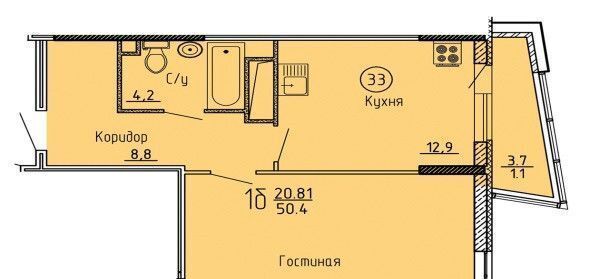 квартира г Пенза р-н Первомайский ул Богданова 14 фото 3