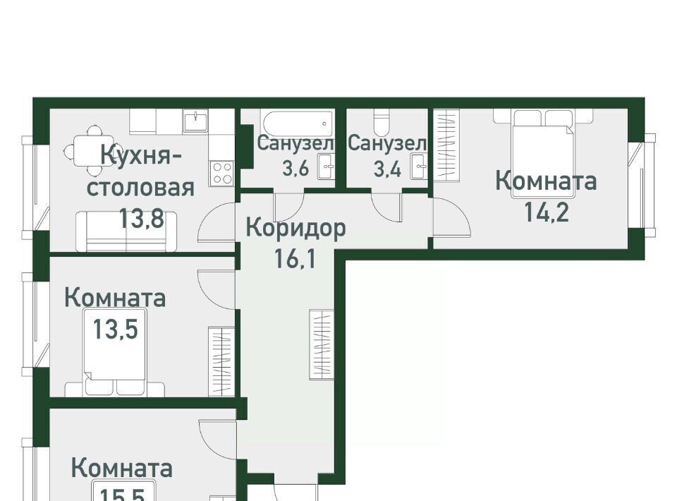 квартира р-н Сосновский п Западный р-н мкр Привилегия Кременкульское с/пос фото 1