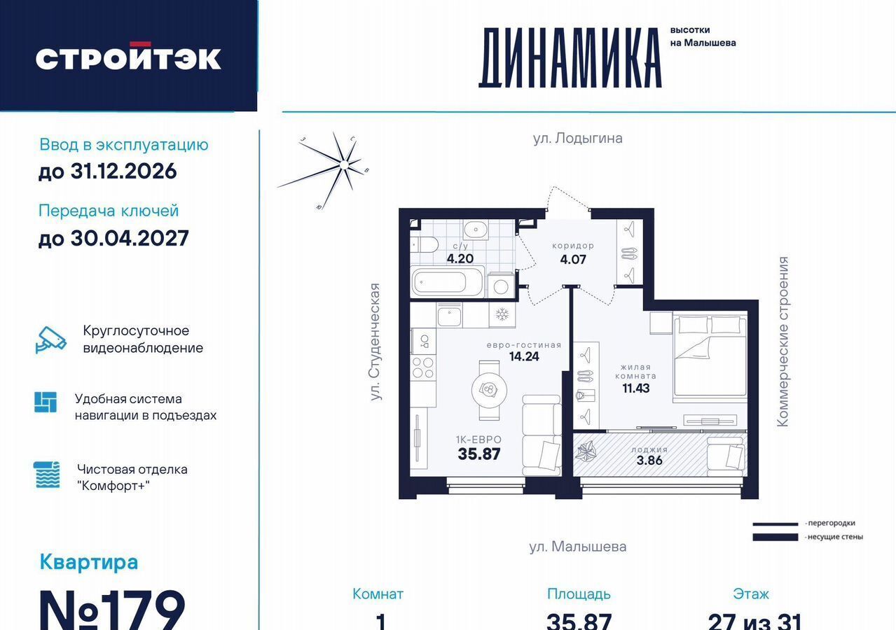 квартира г Екатеринбург р-н Кировский ул Малышева 145 фото 1