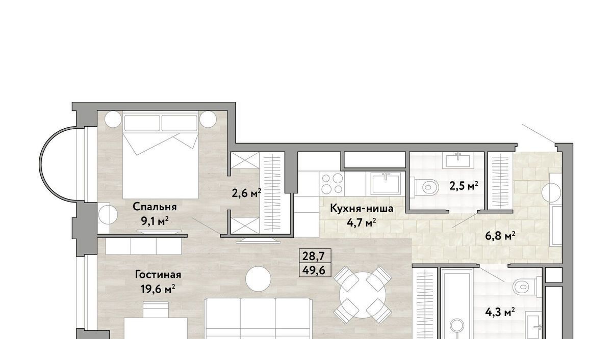 квартира г Москва метро Бунинская аллея № 174 кв-л, Новые Смыслы жилой комплекс фото 1