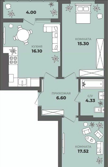 квартира г Калининград р-н Московский ул Генерала Толстикова 36к/1 фото 1