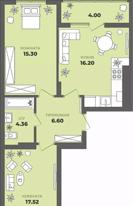 квартира г Калининград р-н Московский ул Генерала Толстикова 36к/1 фото 1