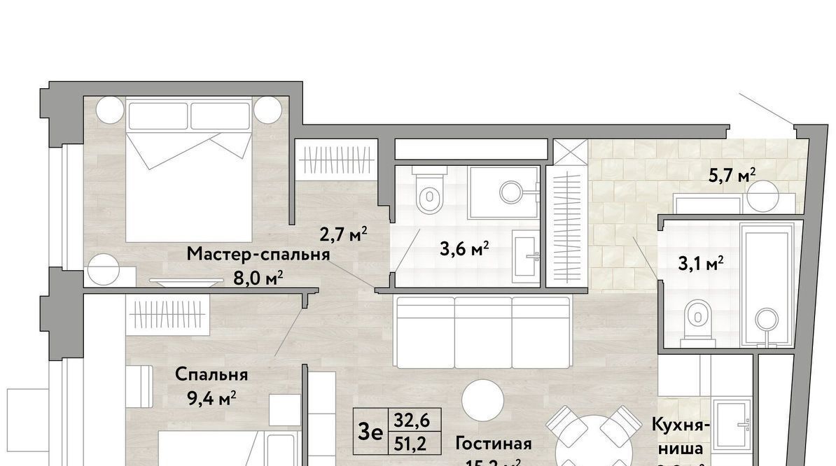 квартира г Москва метро Бунинская аллея № 174 кв-л, Новые Смыслы жилой комплекс фото 1