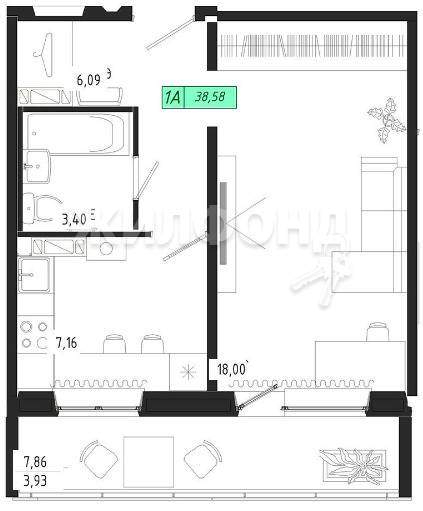 квартира г Томск р-н Октябрьский тракт Иркутский 185 ЖК «Зеркальный» фото 1