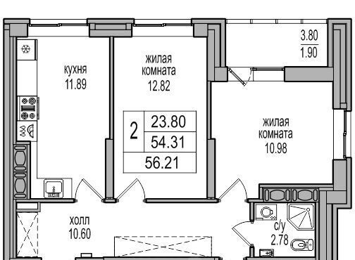 квартира г Санкт-Петербург п Парголово проезд Толубеевский 32 метро Парнас фото 1