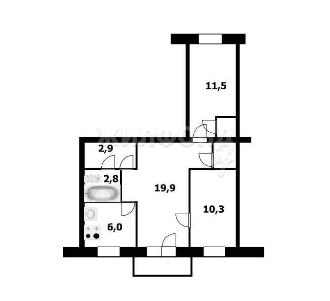 квартира г Обь ЖКО Аэропорта улица, д. 15 фото 7